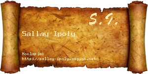 Sallay Ipoly névjegykártya